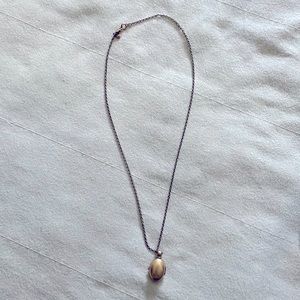 J Crew antique gold tone locket pendant necklace